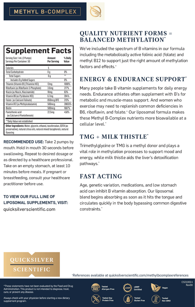 Elevate Your Health With Liposomal Methyl B Complex By Quicksilver Sci Elevate Your Health With Liposomal Methyl B Complex By Quicksilver Sci